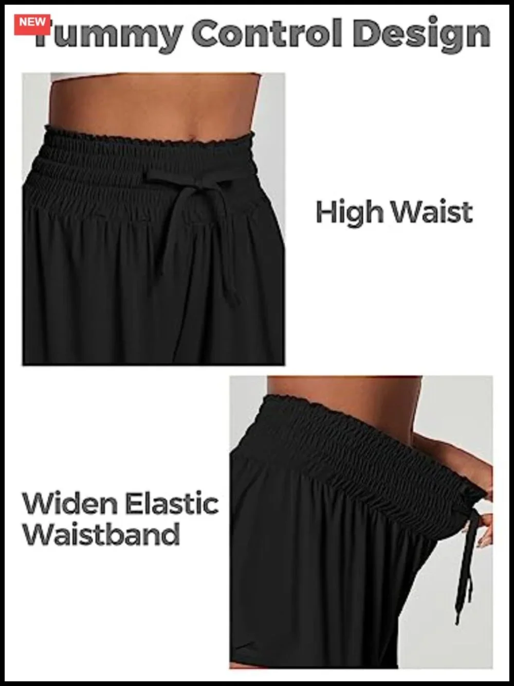 Flowy High Waisted Athletic Shorts with Pockets Tummy Control